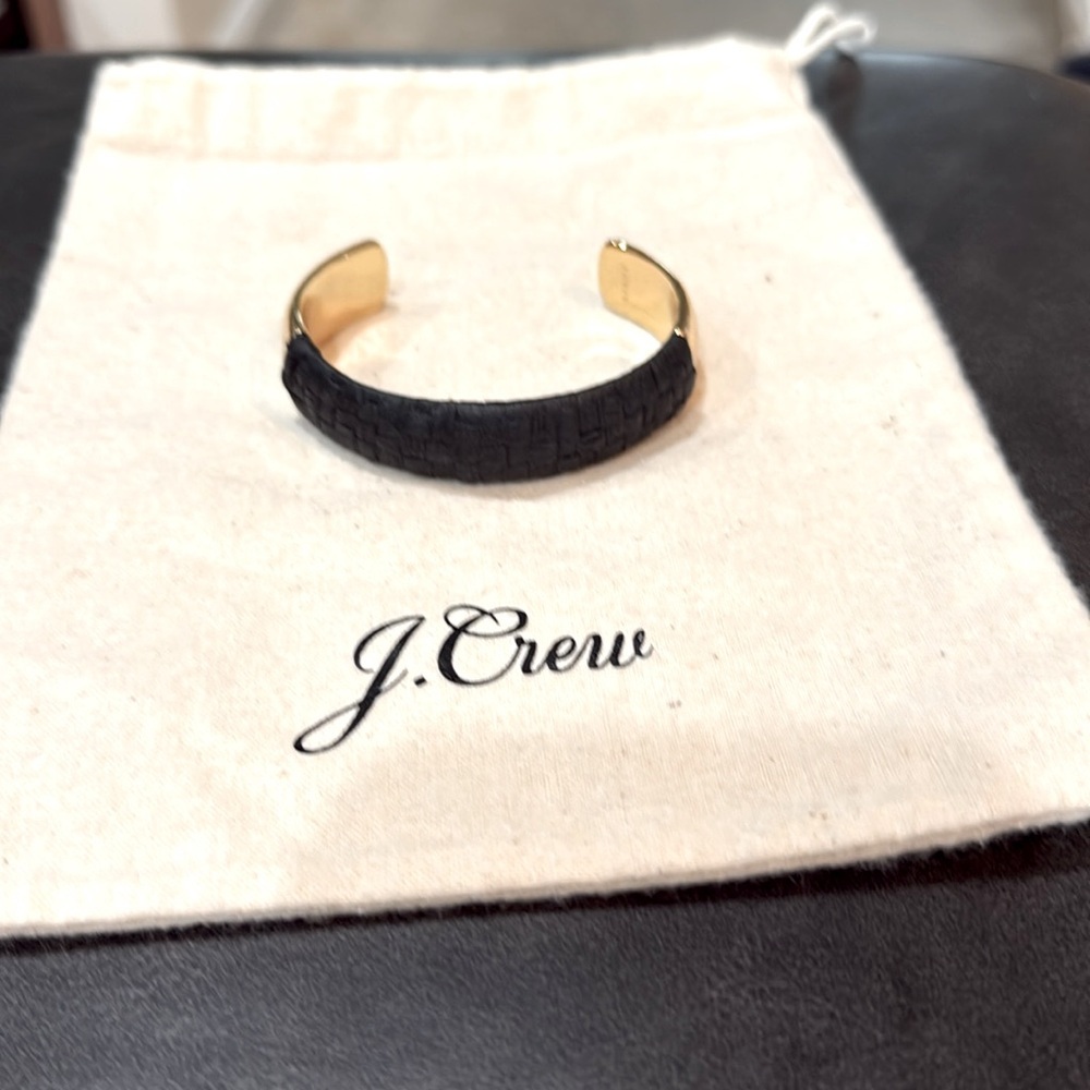 J.Crew Open-Cuff Raffia Wrap Bangle Bracelet Nwot - image 2